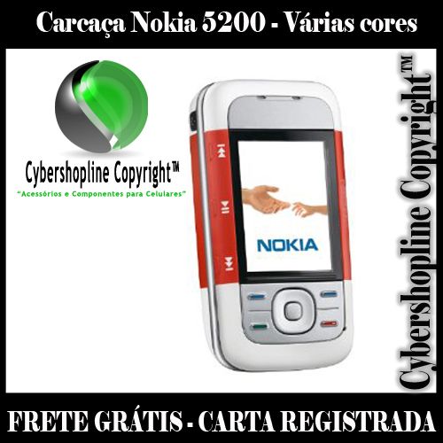 Carcaça Nokia 5200 - Completa VERMELHA - FRETE GRÁTIS